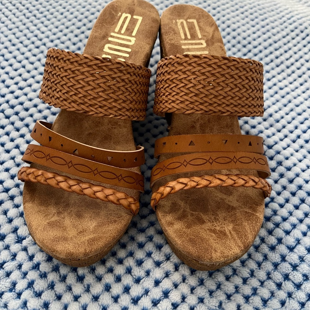 Bestow Brown Woven Sandals